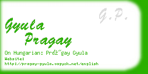 gyula pragay business card